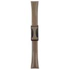 22mm Universal Slim Magnetic Buckle Genuine Leather Watch Band(Plain Weave Dark Grey) - 3