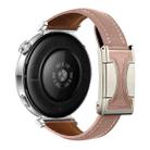 22mm Universal Slim Magnetic Buckle Genuine Leather Watch Band(Plain Weave Smoky Purple) - 2