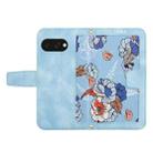 For Google Pixel 9a Floral Pattern Leather Phone Case with Lanyard(Light Blue) - 3