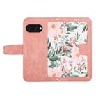 For Google Pixel 9a Floral Pattern Leather Phone Case with Lanyard(Pink) - 3