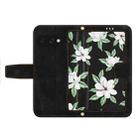 For Google Pixel 9a Floral Pattern Leather Phone Case with Lanyard(Black) - 3