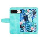 For Google Pixel 8a Floral Pattern Leather Phone Case with Lanyard(Green) - 3