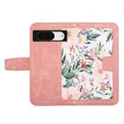 For Google Pixel 8a Floral Pattern Leather Phone Case with Lanyard(Pink) - 3