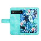 For Google Pixel 7a Floral Pattern Leather Phone Case with Lanyard(Green) - 3