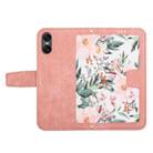 For Sony Xperia 10 VI Floral Pattern Leather Phone Case with Lanyard(Pink) - 3