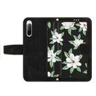 For Sony Xperia 10 V Floral Pattern Leather Phone Case with Lanyard(Black) - 3