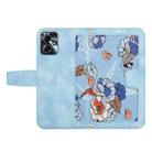 For Motorola Moto G14 Floral Pattern Leather Phone Case with Lanyard(Light Blue) - 3