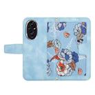 For Honor 200 Pro Floral Pattern Leather Phone Case with Lanyard(Light Blue) - 3