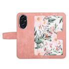 For Honor 200 Pro Floral Pattern Leather Phone Case with Lanyard(Pink) - 3