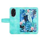 For Honor 200 Floral Pattern Leather Phone Case with Lanyard(Green) - 3