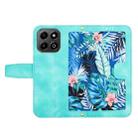 For Honor X6b Floral Pattern Leather Phone Case with Lanyard(Green) - 3