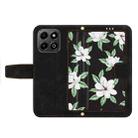 For Honor X6b Floral Pattern Leather Phone Case with Lanyard(Black) - 3