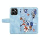For Honor 200 Smart Floral Pattern Leather Phone Case with Lanyard(Light Blue) - 3