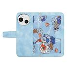 For Sharp Aquos Sense9 Floral Pattern Leather Phone Case with Lanyard(Light Blue) - 3