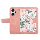 For Redmi Note 13 Pro+ Floral Pattern Leather Phone Case with Lanyard(Pink) - 3