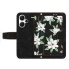 For Redmi Note 13 Pro+ Floral Pattern Leather Phone Case with Lanyard(Black) - 3