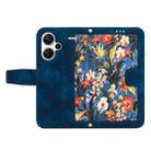 For Redmi Note 13 Pro+ Floral Pattern Leather Phone Case with Lanyard(Dark Blue) - 3