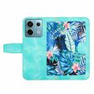 For Redmi Note 13 Pro 5G Floral Pattern Leather Phone Case with Lanyard(Green) - 3