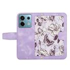 For Redmi Note 13 Pro 5G Floral Pattern Leather Phone Case with Lanyard(Light Purple) - 3