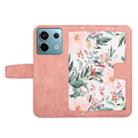 For Redmi Note 13 Pro 5G Floral Pattern Leather Phone Case with Lanyard(Pink) - 3