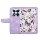 For Redmi Note 14 Pro 5G Floral Pattern Leather Phone Case with Lanyard(Light Purple) - 3