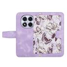 For Redmi Note 14 Pro+ 5G Floral Pattern Leather Phone Case with Lanyard(Light Purple) - 3