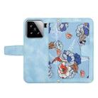 For Xiaomi 15 Floral Pattern Leather Phone Case with Lanyard(Light Blue) - 3