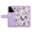 For Xiaomi 15 Floral Pattern Leather Phone Case with Lanyard(Light Purple) - 3