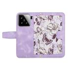 For Xiaomi 15 Pro Floral Pattern Leather Phone Case with Lanyard(Light Purple) - 3