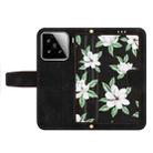 For Xiaomi 15 Pro Floral Pattern Leather Phone Case with Lanyard(Black) - 3