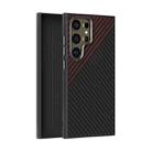 For Samsung Galaxy S24 Ultra 5G ABEEL C Carbon Fiber Series 6D Micro Relief MagSafe Phone Case(Black Red) - 1