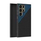 For Samsung Galaxy S24 Ultra 5G ABEEL C Carbon Fiber Series 6D Micro Relief MagSafe Phone Case(Black Blue) - 1