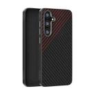 For Samsung Galaxy S25+ 5G / S24+ 5G ABEEL C Carbon Fiber Series 6D Micro Relief MagSafe Phone Case(Black Red) - 1