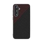 For Samsung Galaxy S25+ 5G / S24+ 5G ABEEL C Carbon Fiber Series 6D Micro Relief MagSafe Phone Case(Black Red) - 2