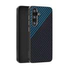 For Samsung Galaxy S25+ 5G / S24+ 5G ABEEL C Carbon Fiber Series 6D Micro Relief MagSafe Phone Case(Black Blue) - 1