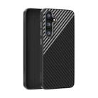 For Samsung Galaxy S25+ 5G / S24+ 5G ABEEL C Carbon Fiber Series 6D Micro Relief MagSafe Phone Case(Black Grey) - 1