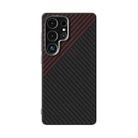 For Samsung Galaxy S25 Ultra 5G ABEEL C Carbon Fiber Series 6D Micro Relief MagSafe Phone Case(Black Red) - 2