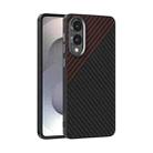 For Samsung Galaxy S25 Edge 5G ABEEL C Carbon Fiber Series 6D Micro Relief MagSafe Phone Case(Black Red) - 1