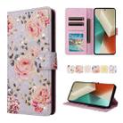 For Redmi Note 13 5G Bronzing Painting RFID Leather Phone Case(Pastoral Rose) - 1