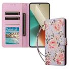 For Redmi Note 13 5G Bronzing Painting RFID Leather Phone Case(Pastoral Rose) - 2