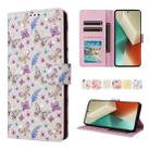 For Redmi Note 13 5G Bronzing Painting RFID Leather Phone Case(Pansies) - 1
