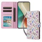 For Redmi Note 13 5G Bronzing Painting RFID Leather Phone Case(Pansies) - 2