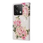For Redmi Note 13 5G Bronzing Painting RFID Leather Phone Case(Rose Flower) - 3