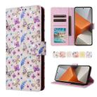 For Redmi Note 13 Pro+ Bronzing Painting RFID Leather Phone Case(Pansies) - 1