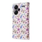 For Redmi Note 13 Pro+ Bronzing Painting RFID Leather Phone Case(Pansies) - 3