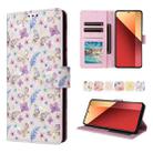 For Redmi Note 13 Pro 4G Global Bronzing Painting RFID Leather Phone Case(Pansies) - 1