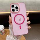 For iPhone 15 Pro Soft Sandy Skin Feel MagSafe Magnetic PC Phone Case(Rose Pink) - 1