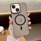 For iPhone 15 Plus Soft Sandy Skin Feel MagSafe Magnetic PC Phone Case(Light Black) - 1