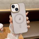 For iPhone 15 Plus Soft Sandy Skin Feel MagSafe Magnetic PC Phone Case(Light Grey) - 1