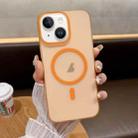 For iPhone 15 Soft Sandy Skin Feel MagSafe Magnetic PC Phone Case(Orange) - 1